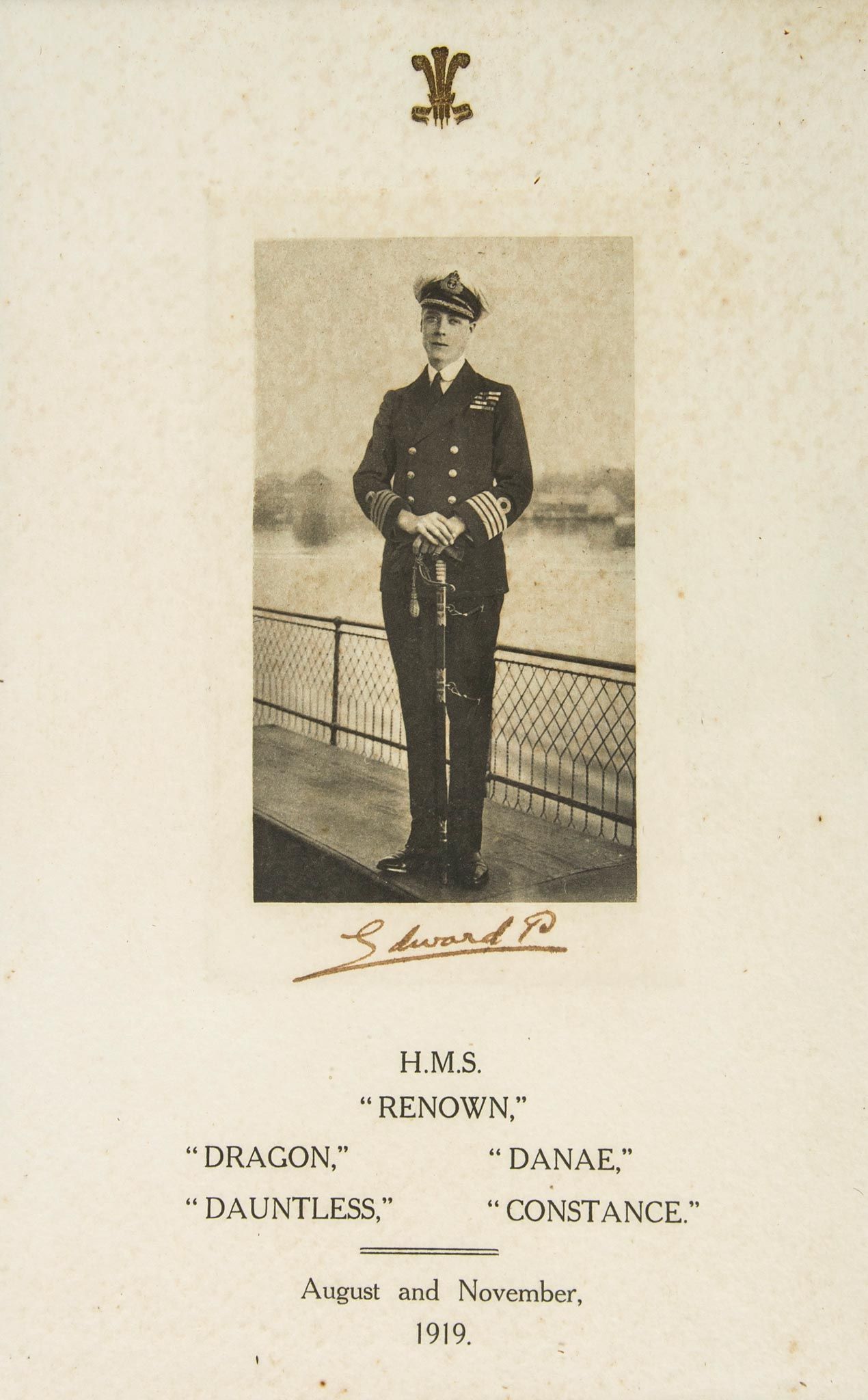 Portrait of the prince in naval uniform, stamped signature "Edward P"  ( King of Great Britain and