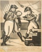 Admiral Lord Nelson Mortally wounded, by a Musket Ball , uncoloured mezzotint  (W.B,  publisher  )