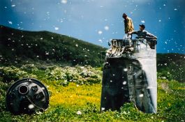 Jonas Bendiksen (b.1977) - Villagers Collecting Scrap from a Crashed Spacecraft, Altai Territory,