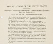 Wodehouse (P.G.).- - Tax Court of the United States Docket, relating to Pelham G.Wodehouse,