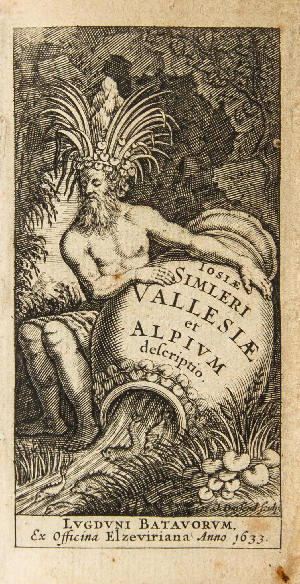 Simler (Josias) - Vallesiae et Alpium descriptio,  engraved allegorical title, ink inscription by ?