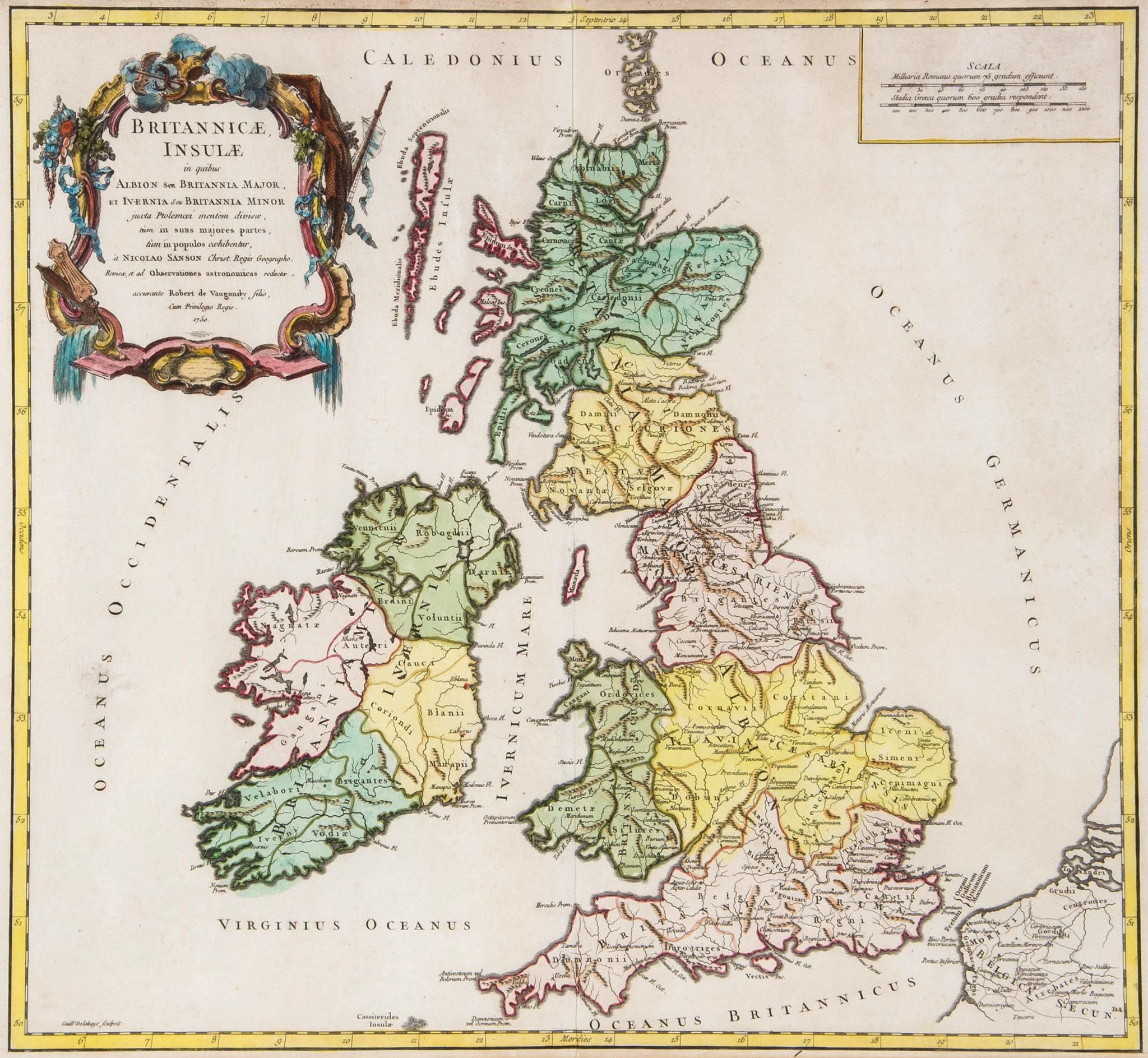 Robert de Vaugondy (Gilles & Didier) - Britanicæ Insulæ, the British Isles, after Nicolas Sanson,