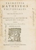 Descartes (Rene) - Geometria..., 2 vol.,   title printed in red and black with woodcut device,