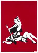 Banksy (b.1974) - Queen Vic screenprint in colours, 2003, numbered 208/500, on wove paper, with full