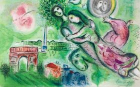 Marc Chagall (1887-1985)(after by Charles Sorlier) - Romeo and Juliet lithograph printed in colours,