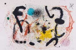 Joan Miró (1893-1983) - La Lutte Rituelle (m.327) lithograph printed in colours, 1964, signed in