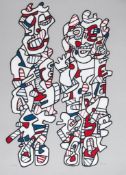 Jean Dubuffet (1901-1985) - Delegation screenprint in colours, 1974, initialled and dated in pencil,