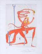 Salvador Dalí (1904-1989) - Figure rouge avec portrait de Quevedo (f.75-5, Plate C) engraving with