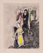 Marc Chagall (1887-1985) - La descente vers Sodome (v.206) etching with extensive hand-colouring