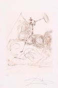 Salvador Dalí (1904-1989)(after) - Don Quichotte (f.64-4) etching printed in brown, 1964/75,