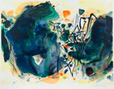 Chu Teh-Chun (Zhu Dequn) (b.1920) - Composition lithograph printed in colours, 2005, signed in