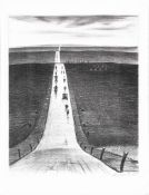 C.R.W. Nevinson (1889-1946) - The road from Arras to Bapaume lithograph, 1918, a fine, richly