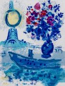 Marc Chagall (1887-1985) - Regards Sur Paris, Bateau - Mouche Au Bouquet (m.352) lithograph