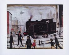 L.S. Lowry (1887-1976) - The Level Crossing offset lithograph printed in colours, 1973, signed in