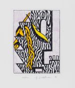Roy Lichtenstein (1923-1997) - Head with Feathers and Braid (c.166) soft-ground etching with