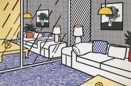 Roy Lichtenstein (1923-1997) - Wallpaper With Blue Floor Interior (c.260) screenprint in colours