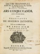 Bernoulli (Jakob) - Ars Conjectandi, Opus Posthumum.  first edition,  woodcut printer`s device,