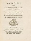 Legendre (Adrien Marie) - Mémoire sur les Transcendantes Elliptiques,  first edition,  woodcut