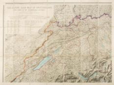The Alpine Club.- - Map of Zwitzerland, edited by R.C. Nichols,   engraved map in 4 sections, hand-