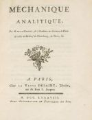 Lagrange (Joseph-Louis) - Mechanique Analitique,  first edition  ,   half-title, ink inscription