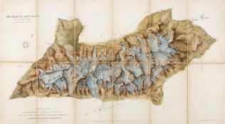 Adams-Reilly (A.) - The Chain of Mont Blanc,  chromolithographed map, approximately 730 x 400mm.,