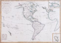 Bordiga (Fratelli) - L`America Settentrionale e Meridionale, hemispheric projection of the