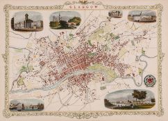 Rapkin (J.) and H.Winkles - Glasgow, city plan for the Tallis Atlas, the plan by Rapkin, the