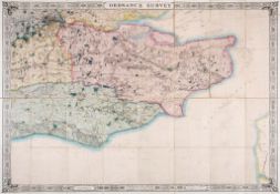 Cruchley (G.F.) - [Ordnance Survey map of Kent], 4-sheet map of the South East, covering all of