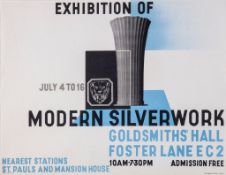 -. Kauffer (Edward McKnight) - Exhibition of Modern Silverwork,  lithographed poster in 2 sizes