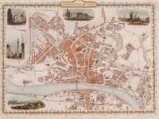Tyne & Wear.- Rapkin (J.) and H.Winkles - Newcastle on Tyne, city plan for the Tallis Atlas, the