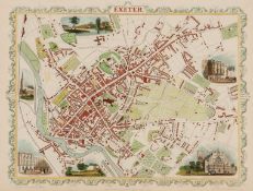 Devonshire.- Rapkin (J.) and H.Winkles - Exeter, city plan for the Tallis Atlas, the plan by Rapkin,