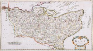 Morden (Robert) - Kent, county map from Camden s Britannia, with London in upper left corner,