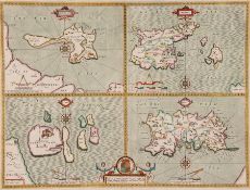 -. Speed (John) - Holy Iland, Garnsey, Farne, Iarsey, 4 maps of British islands on one sheet, each