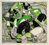 Lill Tschudi (1911-2004) - Ice Hockey (See. C.L.T.31) gouache and graphite with a reversed version
