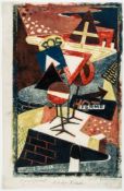 Lill Tschudi (1911-2004) - Pass Road (Not in C.L.T.) the rare linocut, 1952, signed twice, titled,