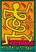 Keith Haring (1958-1990) - Poster for the Montreux Jazz Festival screenprint in colours, 1983, with