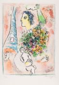 Marc Chagall (1887-1985) - Offrande a la Tour Eiffel (M.416) lithograph printed in colours, 1964,