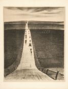 C.R.W. Nevinson (1889-1946) - The Road from Arras to Bapaume lithograph, 1918, a fine, richly inked