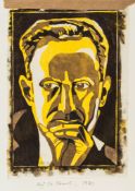 Lill Tschudi (1911-2004) - Prof. Dr. Ramel (C.L.T.13) linocut printed in colours, 1930, signed in
