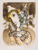 Marc Chagall (1887-1985) - Cirque au Clown Jaune (M.443) lithograph printed in colours, 1967,
