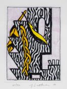 Roy Lichtenstein (1923-1997) - Head with Feathers and Braid (C.166) soft-ground etching with
