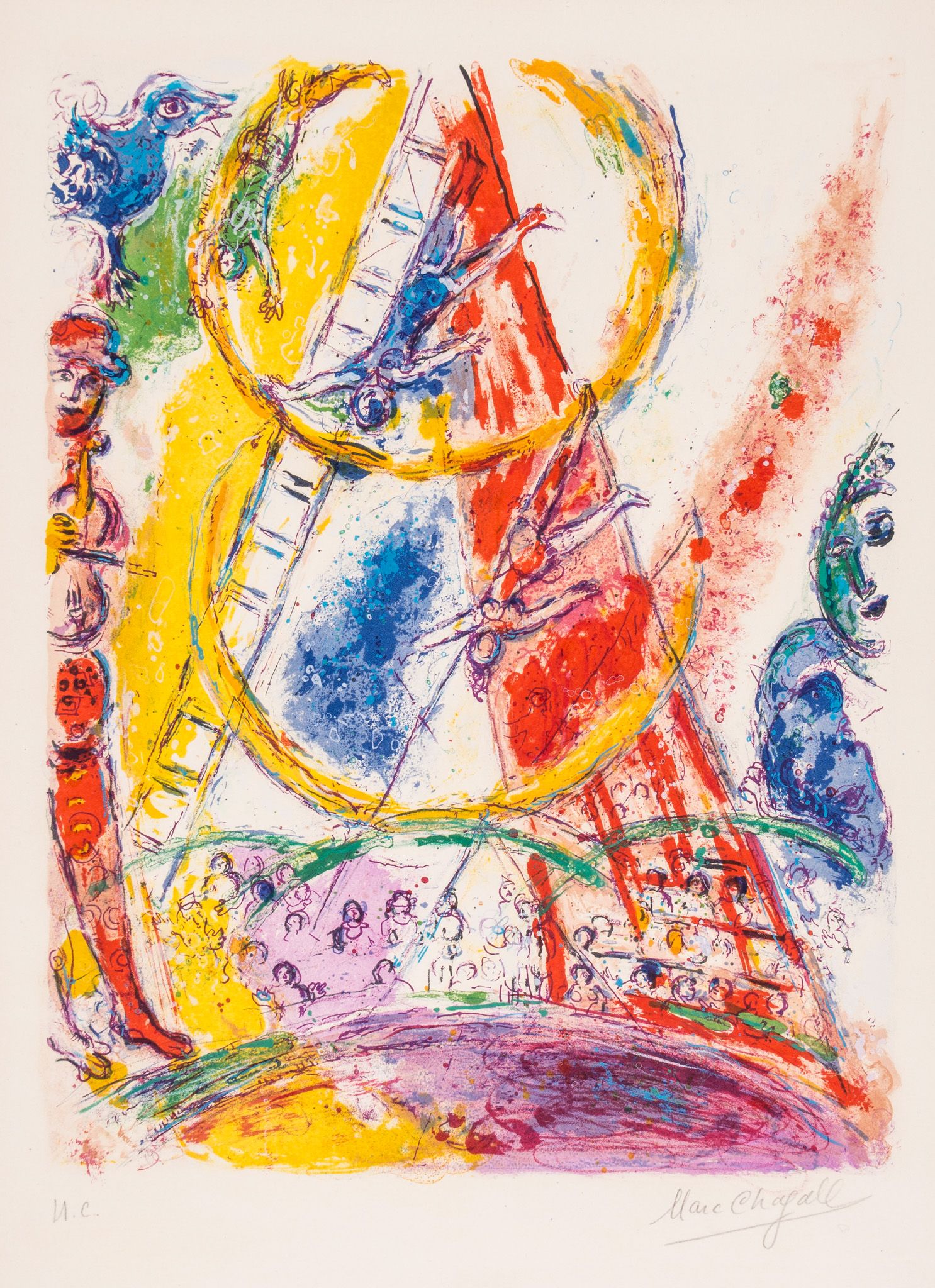 Marc Chagall (1887-1985) - From. le Cirque lithograph printed in colours, 1967, a fresh impression,