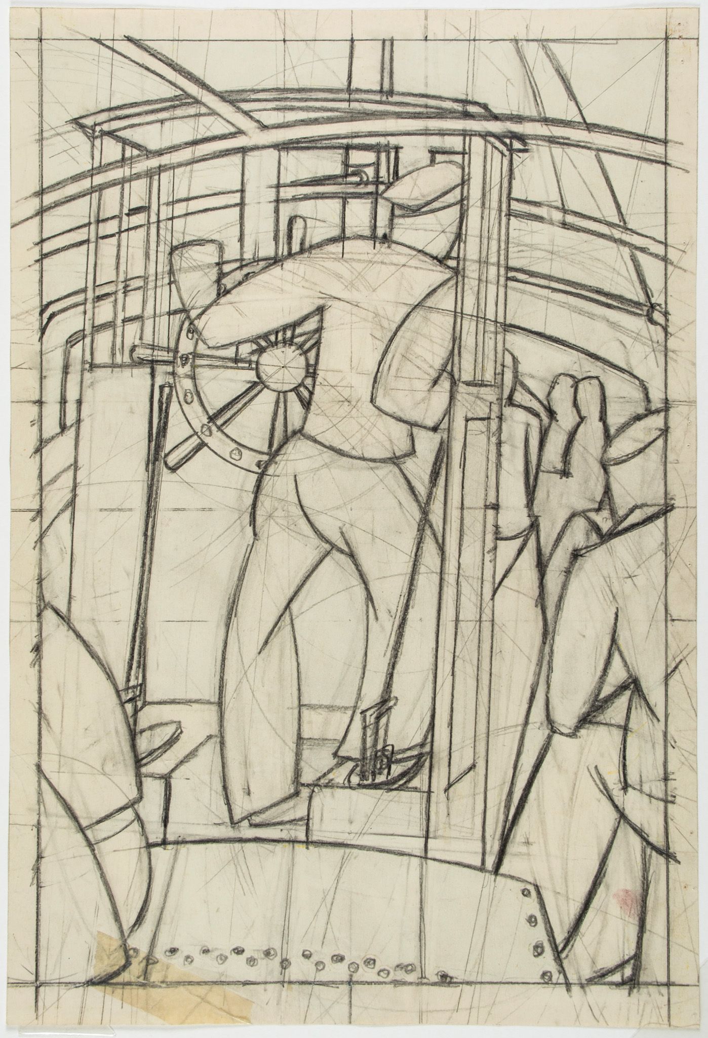 Lill Tschudi (1911-2004) - The Helmsman (See. C.L.T.39) gouache and graphite with a reversed - Image 2 of 2