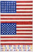Jasper Johns (b.1930) - Two Flags. Whitney Anniversary Poster (U.207) lithograph printed in