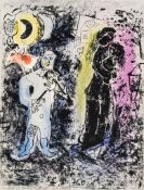 Marc Chagall (1887-1985) - Couple Noir au Musicien (M.286) lithograph printed in colours, 1960,