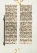 Latin,. single leaf, from Machabees 1, illuminated manuscript on vellum  Latin  ,. single leaf,