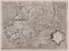 Mercator (Gerard) - Irlandiae Regnum, Ireland in 2 full sheets, strapwork title cartouche in lower