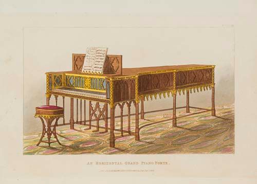 Pugin (Augustus Charles) - Gothic Furniture,  additional pictorial aquatint title and 27 plates,