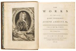 Baskerville (John).- Addison (Joseph) - The Works, 4 vol.,   engraved portrait and 3 plates, 7