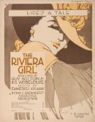Sheet Music.- Wodehouse (P.G.) & Guy Bolton. - The Riviera Girl,  cover art by Burton Rice, ink
